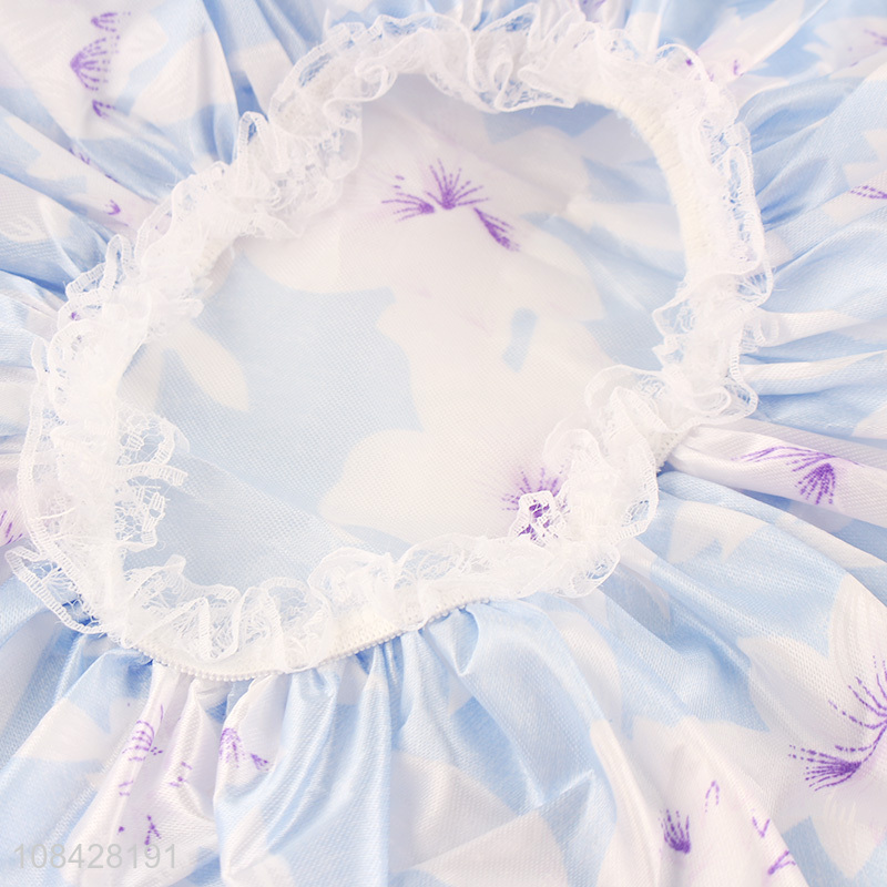Yiwu direct sale fashion printed satin shower cap