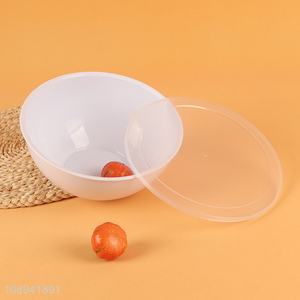 Good Quality Round BPA Free Plastic Salad Snack Bowl with Lid