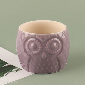 Factory supply round home decor ceramic mini flower pot for sale