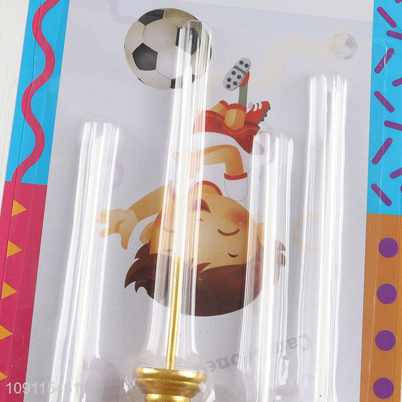 Good Quality 4 Pieces Soccer-Themed Birthday Candles Football Candles Party Candles