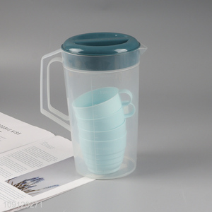New Arrival 2000ML Plastic Pitcher Cold Water Kettle Set with 4 Cups