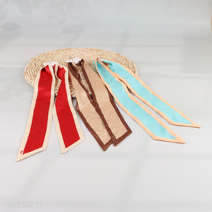 Hot Selling Long Skinny Neck Scarf Satin Head Scarf for Women Girls