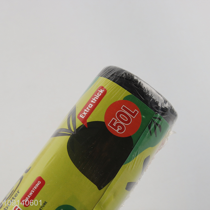 Hot Selling 10 Pieces 60*70cm 50L Drawstring Garbage Bags for Bathroom