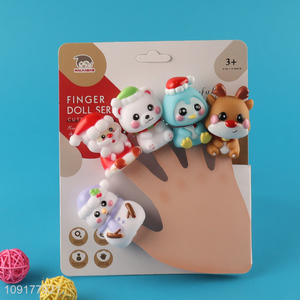 China supplier christmas series finger puppet pvc finger puppet toy