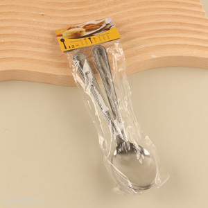 China Imports 12PCS Stainless Steel Spoons Metal Dinner Spoons Set