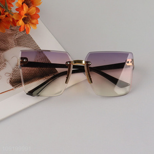 Good Quality Men Women Rimless Sunglasses Trendy Frameless Sunglasses