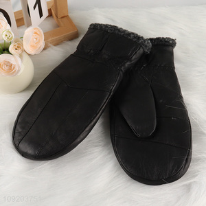 Good Quality Winter Pu Leather Gloves Fleece Lined Warm Cozy Gloves
