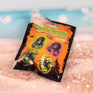 Yiwu market 4pcs Halloween party supplies glow Halloween rings