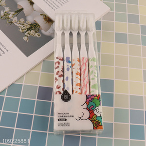 Popular products 5pcs multicolor soft bristle tooth cleaning toothbrush