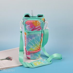Hot Selling Neoprene Water Bottle Pouch Holder with Shoulder Strap