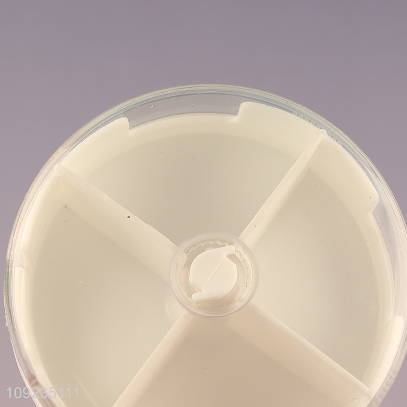 Low price round portable plastic medicine storage box pill box for sale