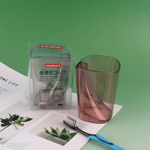 China supplier bathroom accessories plastic mouthwash cup toothbrush cup