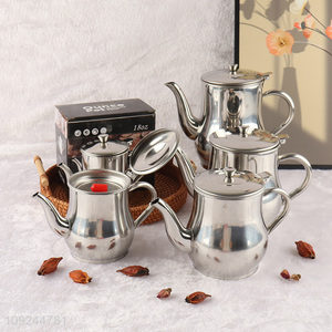 Online Wholesale 18 24 32 48 70oz Stainless Steel Metal Teapot Coffee Pot