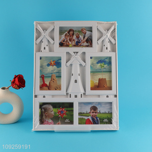 Factory Supply 4X6 Inch 5-Opening Collage Picture Frames Plastic Family Photo Frames