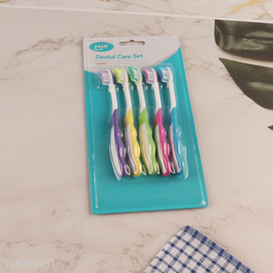 China Wholesale 5PCS/Set Kids Manual Toothbrush Set with Nylon Bristles