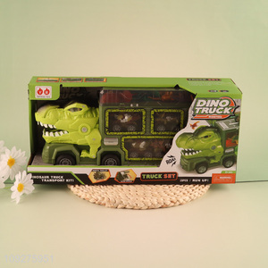 Good selling dinosaur series car storage toy with lights&music