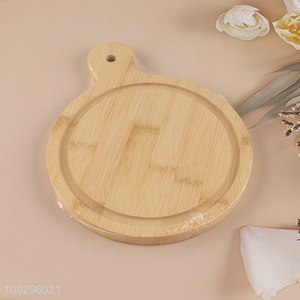 China factory bamboo round pizza board with handle