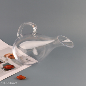 China factory clear glass wine decanter with handle