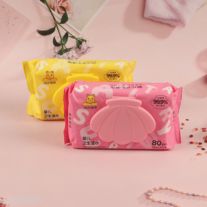 Good quality 80pcs skin-friendly baby sanitary wet wipes