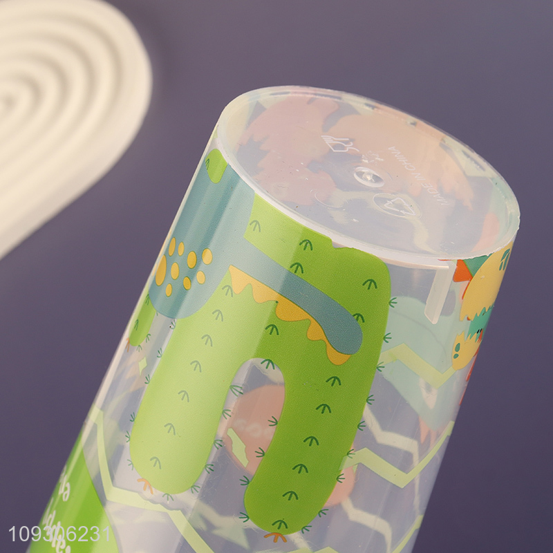 Top quality dinosaur plastic water cup straw cup