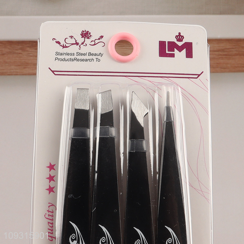 Popular products 4pcs eyebrow tweezers for makeup tool
