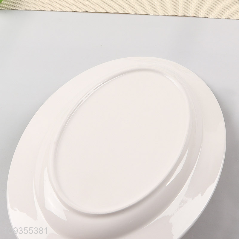 Low price 10-inch oval fish plate for home restaurant