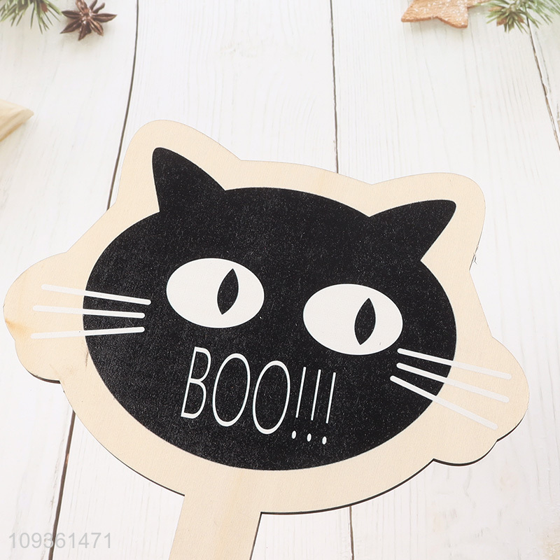 New arrival  black cat halloween decoration handheld sign