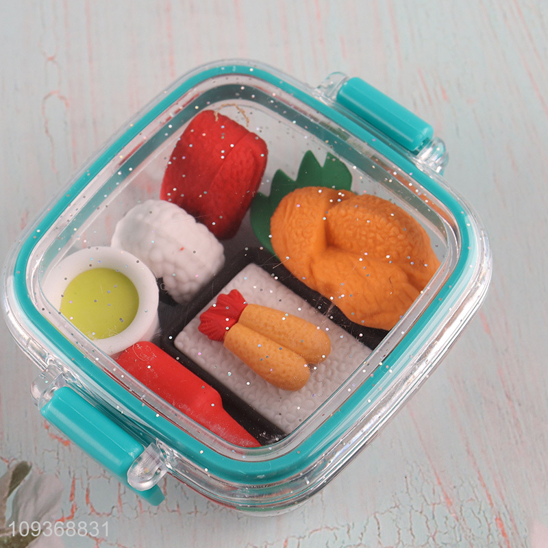 Good selling food series creative stationery eraser set