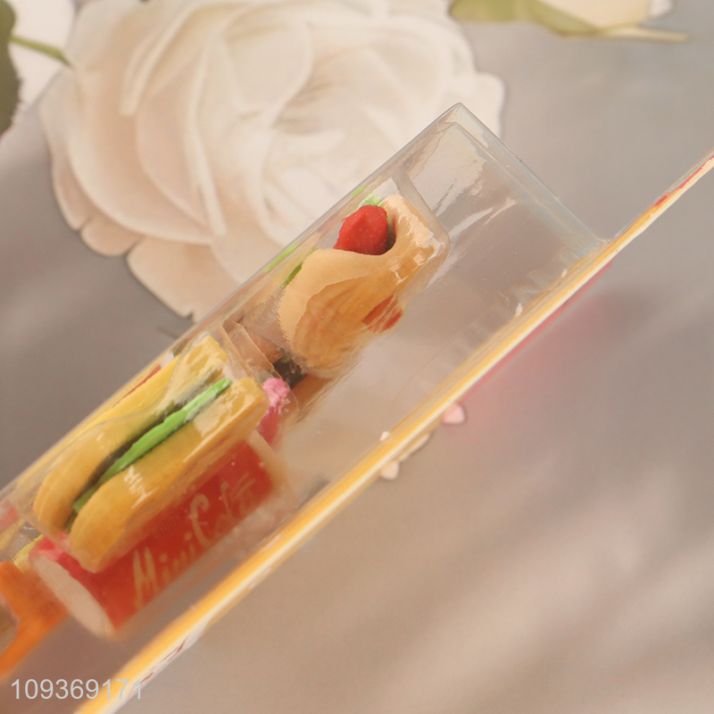 Top quality food series stationery eraser set for sale