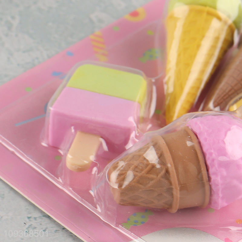 Latest products   dessert series ice cream shape eraser set