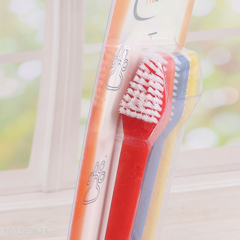 China factory 3pcs double-headed pet toothbrush set