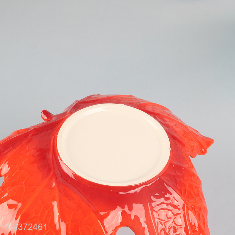 Latest products   maple leaves shape ceramic plate