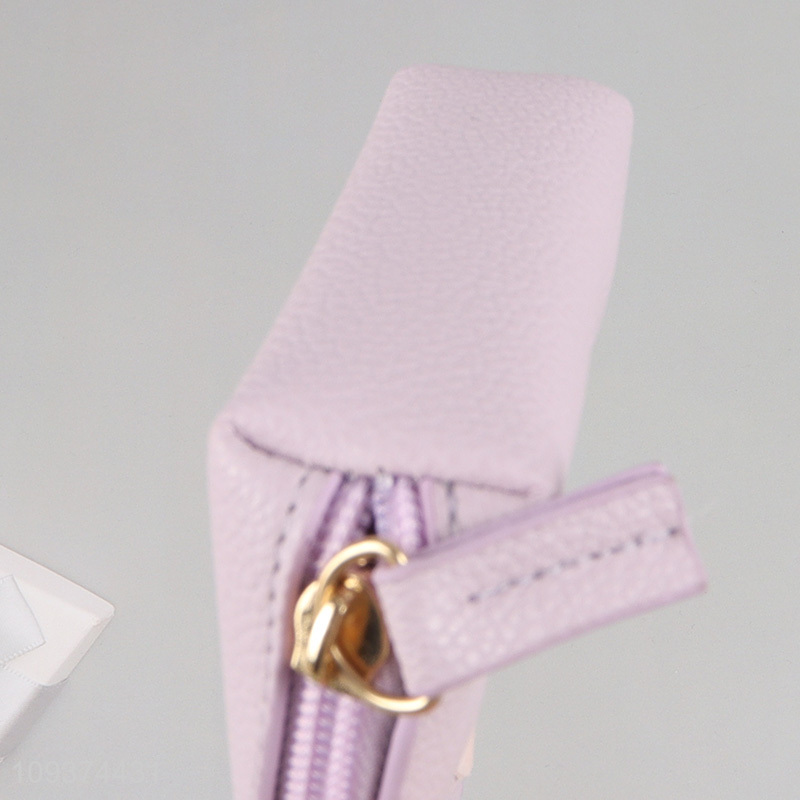 Top sale purple cartoon rabbit leather coin purse