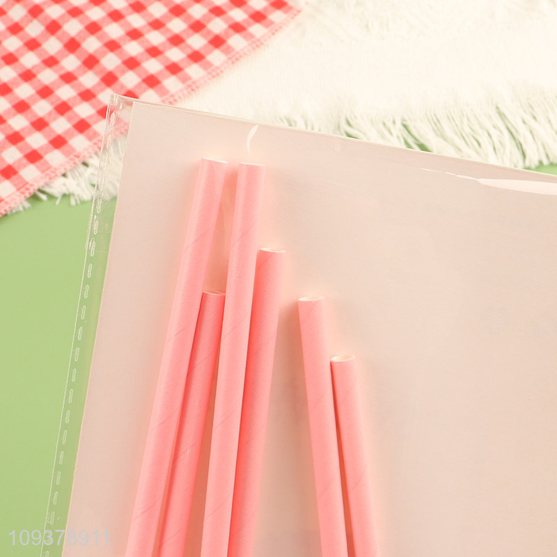 New style pink paper straw drinking straw