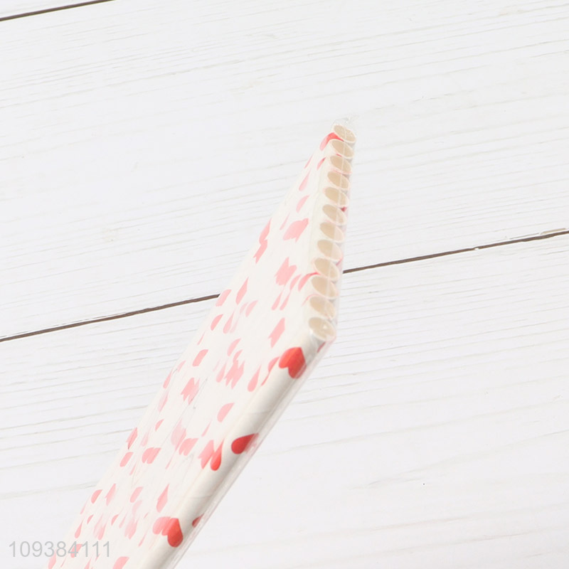Yiwu market heart printed disposable straw paper straw
