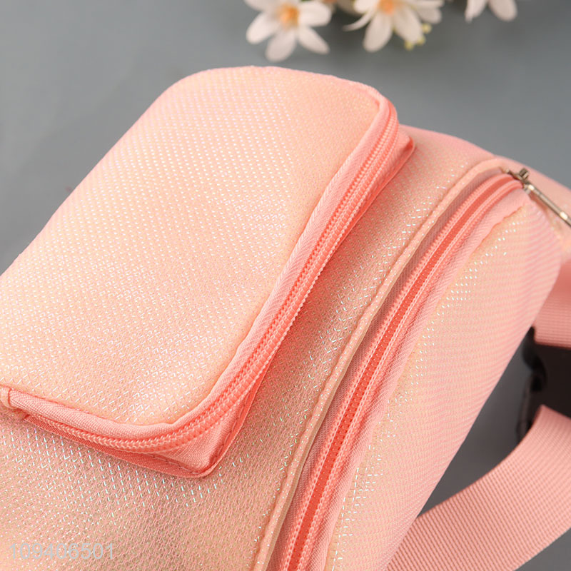 Wholesale pink portable outdoor lightweight waist bag