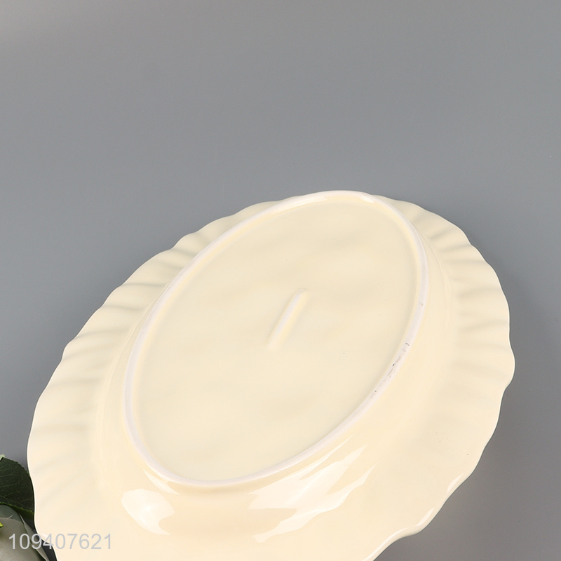 New arrival  ceramic oval tableware plate for sale