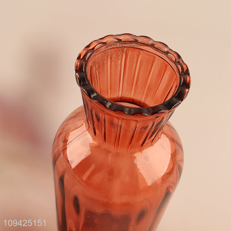 Low price desktop decor glass flower vase