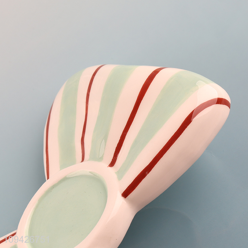 Hot products ceramic bowknot shape cup coaster