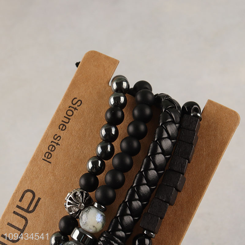 China supplier beaded braided bracelet set for men women