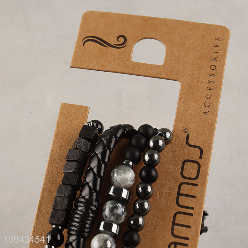 China supplier beaded braided bracelet set for men women