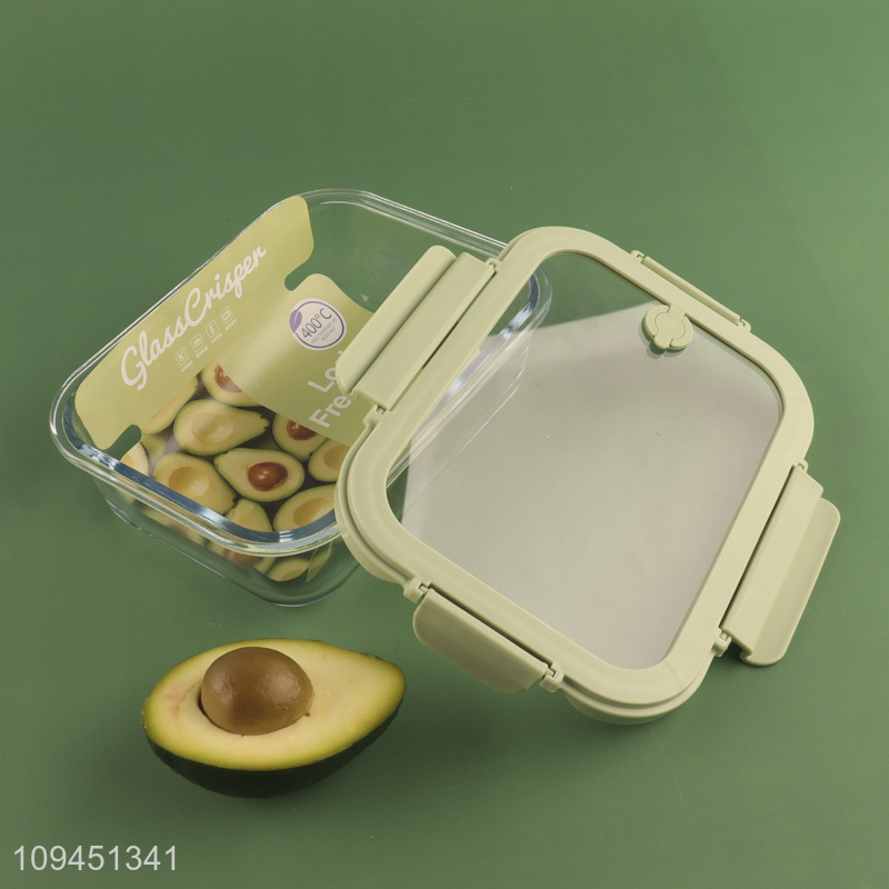 China wholesale rectangle glass preservation box for kitchen