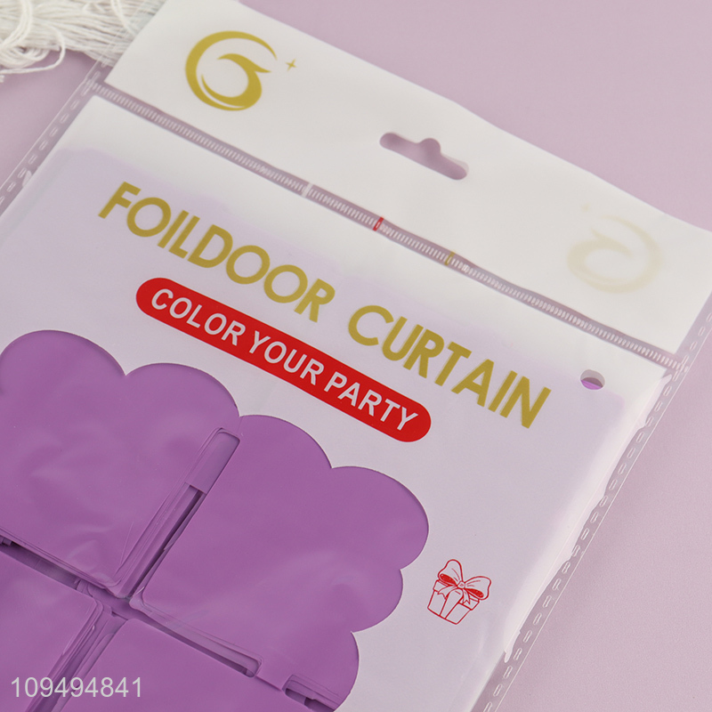 Latest products purple foildoor curtain backdrop curtain for party