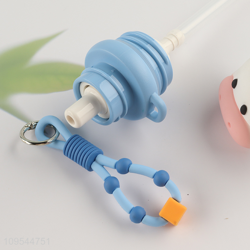 Portable Cartoon Calf Doll Insulated Tumbler With Straw And Portable Lanyard