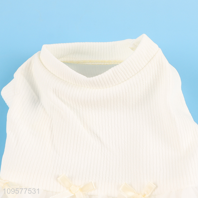 New product white pet dog sleeveless dress pet clothing