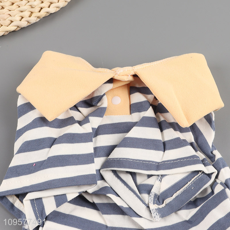 Low price pet dog striped polo shirt